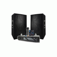 Pack Sono DJ BM SONIC Amplificateur 2000W, Paire d'Enceintes BMS12 2x600W, Câbles, table de mixage 2 micros sans fils - 3666638033703