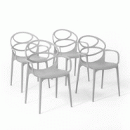 RATTATAN Set de 4 chaises en polypropylène avec fibre de verre, empilables pour extérieur, jardin, bar, restaurant, cuisine design moderne-Charlotte RATTATAN Set de 4 chaises en polypropylène avec fibre de verre, empilables pour extérieur, jardin, bar, restaurant, cuisine design moderne-Charlotte