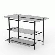 Structure de table Round  tube rond p/plateau rectangl. 1116x604x900mm noir mat