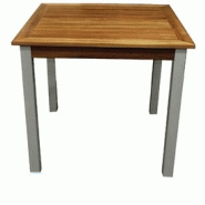 Table en teck et aluminium - cadre poudré - utilisation intérieure et extérieure - dimensions 800x800x720 mm ou 1400x800x720 mm Table en teck et aluminium - cadre poudré - utilisation intérieure et extérieure - dimensions 800x800x720 mm ou 1400x800x720 mm