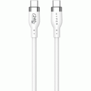 Targus Câble de charge Hyper 1M Silicone 240W USB-C, Blanc - HJ4001WHGL