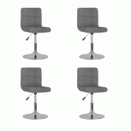 VidaXL Chaises pivotantes à manger lot de 4 Gris clair Tissu Modèle Oasis Plus - 3087448