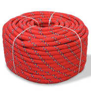 Vidaxl corde de bateau polypropylène 12 mm 50 m rouge 91292