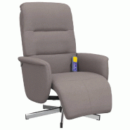 VidaXL Fauteuil inclinable de massage avec repose-pieds taupe tissu Modèle Wervianor - 356578