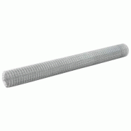 Vidaxl grillage pour volière acier galvanisé 25x1,5 m argenté 143620