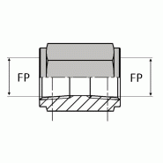Adaptateur droit femelle x femelle NPT - NPT-UF0202 - UFNPT 1/8-1/8 - Ø 8.48mm