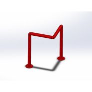 Barre de protection de potence - acier inoxydable ou peint - hauteur 750 mm, largeur 2x500 mm_0