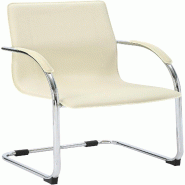 CLP Chaise cantilever Noeleen en simili cuir Crème - beige polyester 327651