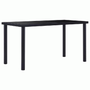 Décoshop26 - Table à manger rectangulaire moderne – plateau en verre trempé noir et structure métal – 140 × 70 cm DEC036880 - noir métal 3000261448242