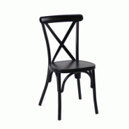 Emh Chaise crossback professionnelle empilable – aluminium noir – usage chr intérieur/extérieur – empilable x8 - noir aluminium CHAISCROSSALUNR