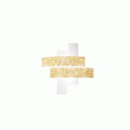 Gea Luce Petit Plafonnier Lara Verre Blanc, Feuilles Or, 50X50Cm, 2Xe27 Max 52W, Design Moderne, Ampoules Non Incluses, Ip20 - doré 8000000089410