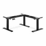 Helloshop26 - Bureau d'angle assis-debout (piètement) - hauteur : 58 - 123 cm - largeur : 90 - 150 cm (gauche) / 110 - 190 cm 14_0005936 - acier 3000