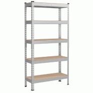 Helloshop26 - Étagère pour charges lourdes étagère de rangement étagère de cuisine 5 niveaux 30 x 75 x 150 cm capacité de charge 875 12_0005788