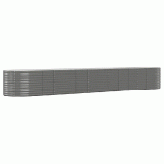 Helloshop26 - Jardinière bac lit surélevé plantes fleurs terrasse jardin de jardin 554 x 100 x 68cm acier enduit de poudre gris 02_0039458 - gris a