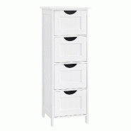 Helloshop26 - Meuble de salle de bain sur pieds meuble de rangement avec 4 tiroirs 30 x 30 x 82 cm pour salon cuisine et couloir 12_0006505 - 30002235