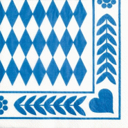 PAPSTAR 20 serviettes, 3 plis, 1/4, 33 cm x 33 cm "Bleu bavarois" - multicolore papier 12901