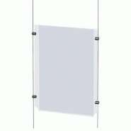 Porte affiche A3 vertical transparent pour câble - PMMA 2mm d'épaisseur