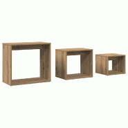 Tables gigognes 3 pcs chêne artisanal bois d'ingénierie Modèle Apex Nova - 856675