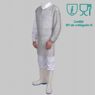 Tunique cotte de maille manche droite ou gauche inox agro-alimentaire LIGHTOVER - TNQCMLOINX-MN05/MG_0