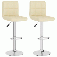 VidaXL Tabourets De Bar Lot De 2 Crème Tissu - beige 334241