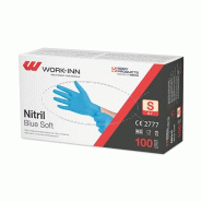 1000 Gants "WORK-INN/PS", nitrile non poudré "Blue Soft" bleu taille S - S bleu Nitrile 98432