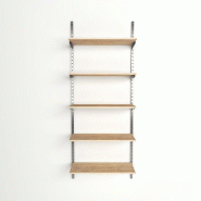 Élément de départ Global chrome 5 tablettes chêne clair L90xH240cm