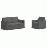 Canapé 2 pcs Gris foncé 158 x 78 x 80 cm tissu Modèle Apex Nova Pro - Matériau naturel 8721364374256
