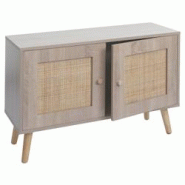 Décoshop26 - Commode buffet avec deux compartiments de rangement en kubu bois aspect chêne 56x80x30 cm 04_0006518 - 3000261801894 Décoshop26 - Commode buffet avec deux compartiments de rangement en kubu bois aspect chêne 56x80x30 cm 04_0006518 - 3000261801894