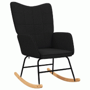 Décoshop26 - Fauteuil à bascule d'allaitement rembourré relax pour salon en tissu noir DEC029054 - noir 3000257189951
