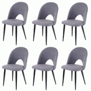 Décoshop26 - Lot de 6 chaises de salle à manger cuisine design moderne tissu et textile gris foncé 04_0000811 - gris 3000064932696 Décoshop26 - Lot de 6 chaises de salle à manger cuisine design moderne tissu et textile gris foncé 04_0000811 - gris 3000064932696