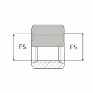 Droit femelle SAE x femelle SAE - SAE-UF0606 - DESIGNATION UFSAE 9/16 / 9/16 - Ø FS 9/16' (12.76mm)