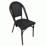 Emh Chaise bistrot professionnelle Montmartre empilable – aluminium effet bambou et textilène – usage chr intérieur/extérieur - aluminium BISCH