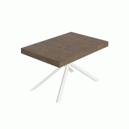 Itamoby Table Extensible Niket En Noyer 140/400X90 Cm Avec Pieds Blancs - marron multi-matériau VE0140400NIKE-NC-BI