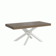 Itamoby Table extensible Volantis gris tourterelle 200/460x90 cm avec pieds blancs - beige 8050598054352