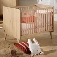 Lit bébé Arty - Hêtre naturel - Sommier réglable 3 positions - Chêne suave_1