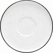 LUBIANA Soucoupe, série Ankara, blanche, mouchetée de noir, Ø 150 mm - PZ6103150