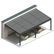 Pergola photovoltaïque adossée - Inclinaison de 5 à 15° - Gamme PergiSol