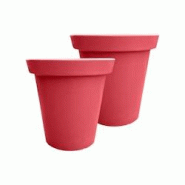 PLAST'UP ROTOMOULAGE Pot de fleurs rond xxl delight 75l- lot de 2 - ROUGEFRAISE - rouge 0637962080407