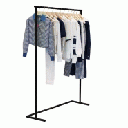 Portant simple tubulaire ovale Noir 120x160 cm