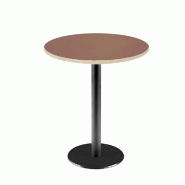 RestooTab - Table Rome Ø70cm rosso jaipur fenix chants couleur bois - rouge Bois manufacturé TB-ROM-R70M-ROSS.J-BOI