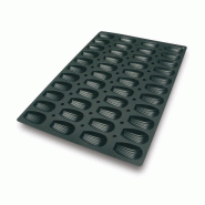Schneider - Moule en silicone pour madeleines, 40 x 60 cm, Ø 78 x 45 mm, hauteur : 18 mm - noir silicone 115304