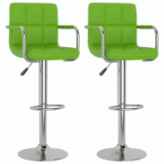 VidaXL Tabourets de bar lot de 2 vert similicuir Modèle Aero Select Élite - 334602