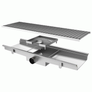 Caniveau avec caillebotis, sortie horizontale ø 63 mm et filtre carré, 1600x300x150 mm - VIRTUS - 0615402853712