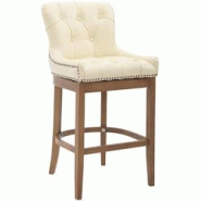 CLP Tabouret de bar Lakewood antique-clair cuir véritable Crème - beige cuir 102781804 CLP Tabouret de bar Lakewood antique-clair cuir véritable Crème - beige cuir 102781804