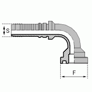 Embout 6000 PSI - 90° (SFC90-IN) - 20 , 1"1/4 , 31.8 , 20 , 1"1/4 , 54 , 14.3