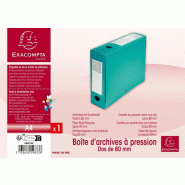 Exacompta Lot de 10 Boîte à archives polypro à pression, dos de 80, coloris vert - 3130630598336