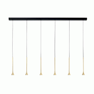 Fabas Luce Suspension Led Susa 30 W 2790 Lm 3000 K À Intensité Variable, Structure En Métal Noir Et Laiton Satiné - Susa - multicolore 8019282561989