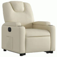 Fauteuil inclinable électrique crème similicuir Modèle Belmelis - 8721012169333
