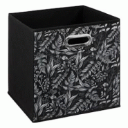 FIVE Boîte de rangement Noir avec déco 31 x 31 x 31 cm - noir JJ5323 FIVE Boîte de rangement Noir avec déco 31 x 31 x 31 cm - noir JJ5323