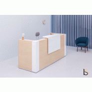 Grand bureau d'accueil droit Tera - MDD - 244, Blanc, Avec réhausse lumineuse_0
